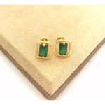Brincos com Cristal e Ouro 18k | Moldura Cristal