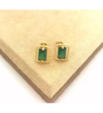 Brincos com Cristal e Ouro 18k | Moldura Cristal