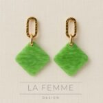 Brincos Geometric Mármore | Elegância Contemporânea & Design Artístico - Image 3