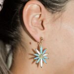 Brincos Flower Lovers | Design Floral Esmaltado & Brilho Dourado - Image 4