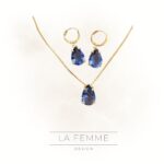 Conjunto de Joias Rosa e Esmeralda | Ouro 18k