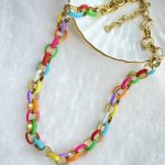 Colar Chain Lovers Multicolor | Elos Dourados & Arte Esmaltada