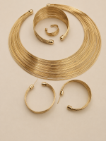 Conjunto Golden Aura | Colar, Pulseira, Brincos e Anel