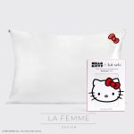 Fronha de Cetim Hello Kitty x Kitsch | Arco Vermelho | Marfim | Standard |26" x 19"|