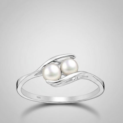 Anel Peace | Prata 925 Reciclada com Pérolas de Água Doce