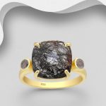 Anel Nebbia | Prata 925 com Quartzo Rutilado Preto & Labradorite - Image 4