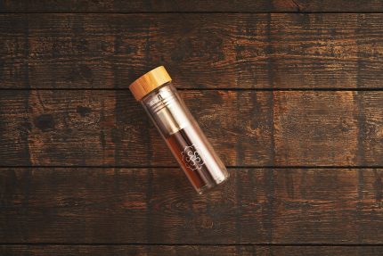 Garrafa de Chá The Fortune | Vidro Duplo com Filtro Inox & Capa Protetora | 400 ml