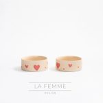 Conjunto de 2 Tigelas para Animais de Estimação | Cozy Hearts | 14 cm | 16,5 cm