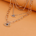 Colar Feminino Multicamadas Olho Grego Gold|
