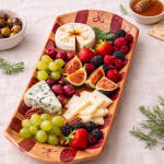 Bandeja de Cerâmica Artesanal Noelle| Bege e Bordô - Image 2